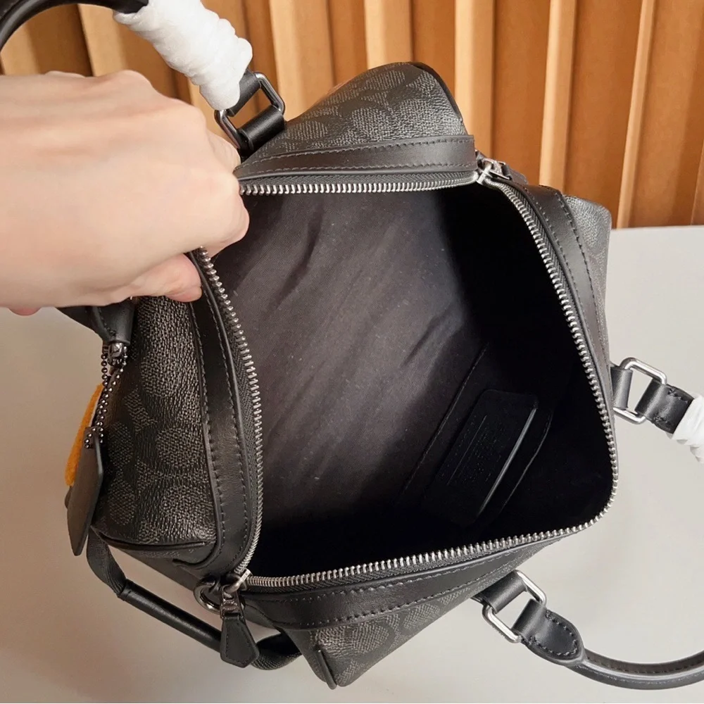 Black Monogram Patch Boston Handbag - Picture 4 of 9